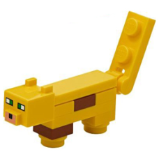 LEGO mineocelot03 Minecraft Ocelot (Yellow Plate, Round 1 x 1 Feet) - Brick Built, 24008pb01(090623) (plank links)*
