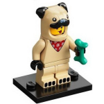 LEGO 71029 Col21-5 Pug Costume Guy, Series 21 (Complete Set with Stand and Accessories)