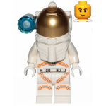 LEGO cty1027 Astronaut - Male, White Spacesuit with Orange Lines, Side Lamp, Smirk and Cheek Lines *