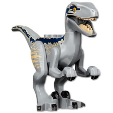 LEGO Raptor14 Light Bluish Gray Dinosaur Raptor / Velociraptor with Dark Blue and Tan Markings (Jurassic World Blue) (plank)*