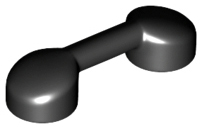 LEGO 6190 BlackBar 1 x 3 with 2 Stud Receptacles (Radio Handle / Telephone Handset/Telefoon) (losse stenen 46-1)**