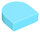 24246 ma LEGO 24246 Medium Azure Tile, Round 1 x 1 Half Circle Extended, 35398, 35399 (losse stenen 48-3)^ - Afbeelding 1