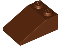 3298 rb LEGO 3298 Reddish Brown Slope 33 3 x 2, 30474 (losse stenen 47-12)** - Afbeelding 1