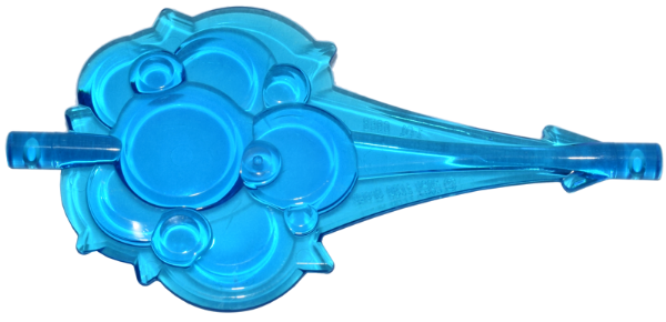 6958 tdb LEGO 6958 Trans Dark Blue Wave Rounded Straight Tapered with Bar Ends (Cloud / Wind Gusts / Smoke) ^ - Afbeelding 1