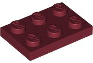3021 dr LEGO 3021 Dark Red Plate 2 x 3, 03021 (losse stenen 54-8) **25** - Afbeelding 1
