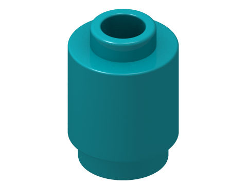 3062 dt LEGO 3062 Dark Turquoise Brick, Round 1 x 1, 3062b, 18860, 30068, 35390 (stenen 15-22)^ - Afbeelding 1