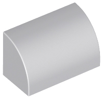 37352 lbg LEGO 37352 Light Bluish Gray Slope, Curved 1 x 2 with Bottom Stud Holder, 98030 (stenen 49-13)^ - Afbeelding 1
