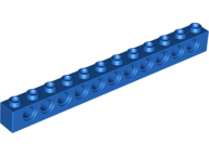3895 blue LEGO 3895 Blue Technic, Brick 1 x 12 with Holes (Used/Gebruikt) (stenen 22-13)^ - Afbeelding 1