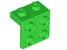 44728 bg LEGO 44728 Bright Green Bracket 1 x 2 - 2 x 2, 21712, 86644, 92411 (stenen 51-1)^ - Afbeelding 1