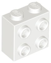 22885 wit LEGO 22885 White Brick, Modified 1 x 2 x 1 2/3 with Studs on Side ^ - Afbeelding 1