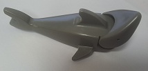 2547c03 LEGO 2547c03 Dark Gray Shark, Haai with Rounded Nose and Debossed Eyes (Used/Gebruikt) (dieren 3-13) ^ - Afbeelding 1