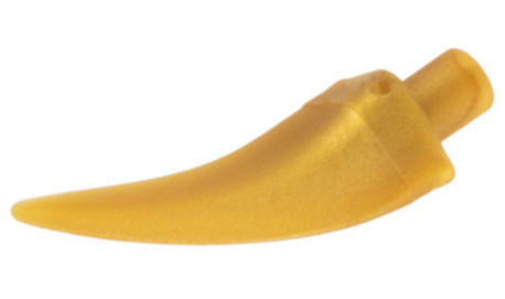 87747 pg LEGO 87747 Pearl Gold Barb / Claw / Horn / Tooth - Medium, 93788 (stenen 57-14) ^ - Afbeelding 1