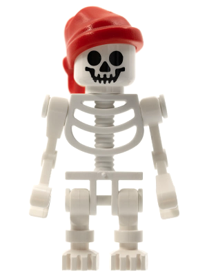 gen036 LEGO gen036 Skeleton, Fantasy Era Torso with Standard Skull, Mechanical Arms, Red Bandana with Single Tail in Back (Figuren 5-6) ^ - Afbeelding 1
